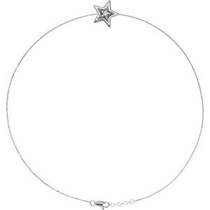 14K White .01 CT Diamond Star Trim 7-8" Bracelet - BN & CO JEWELRY