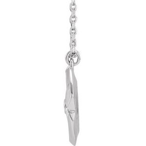 14K White .01 CT Natural Diamond Celestial Medallion 16-18" Necklace - BN & CO JEWELRY