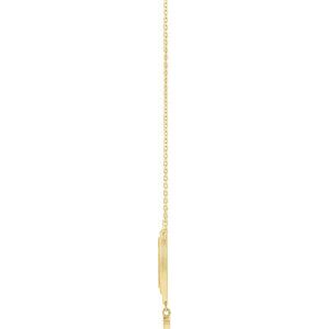 14K Yellow .015 CT Natural Diamond Rosary Cross 18" Necklace - BN & CO JEWELRY