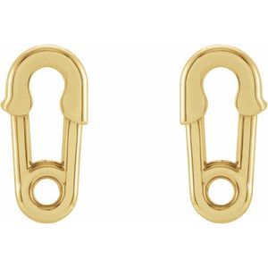 14K Yellow Safety Pin Earrings - BN & CO JEWELRY
