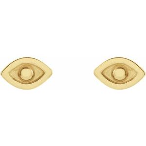 14K Yellow Evil Eye Earrings - BN & CO JEWELRY
