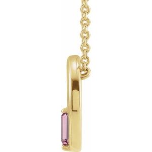 14K Rose Natural Pink Tourmaline Circle 16-18" Necklace - BN & CO JEWELRY