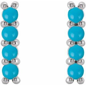 Sterling Silver Natural Turquoise Bar Earrings - BN & CO JEWELRY