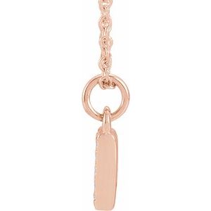 14K Rose .02 CTW Natural Diamond Numeral 1 16-18" Necklace - BN & CO JEWELRY