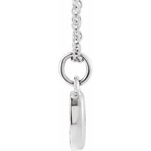 14K White .04 CTW Natural Diamond Numeral 0 16-18" Necklace - BN & CO JEWELRY
