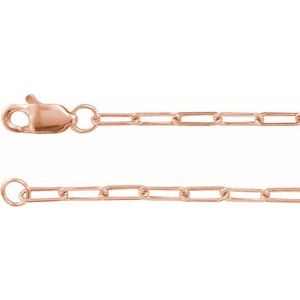 14K Rose 1.95 mm Elongated Flat Link 7" Chain - BN & CO JEWELRY