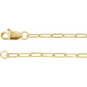 14K Yellow 1.95 mm Elongated Flat Link 18" Chain - BN & CO JEWELRY