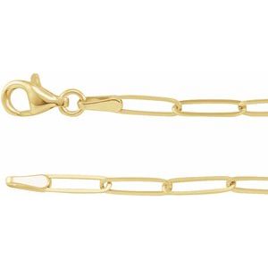 14K Yellow 2.6 mm Elongated Link Chain 7" Bracelet - BN & CO JEWELRY