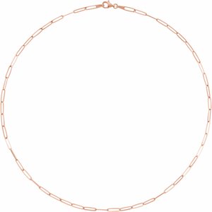 14K Rose 2.6 mm Elongated Link 18" Chain - BN & CO JEWELRY