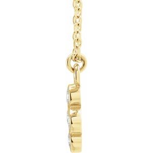 14K Yellow 1/8 CTW Diamond Cluster 16-18" Necklace - BN & CO JEWELRY