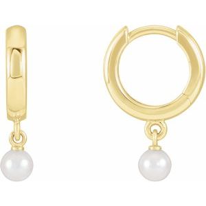 14K Yellow Cultured Seed Pearl Hoop Earrings - BN & CO JEWELRY