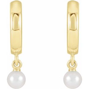 14K Yellow Cultured Seed Pearl Hoop Earrings - BN & CO JEWELRY