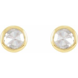 14K Yellow .05 CTW Rose-Cut Natural Diamond Bezel-Set Earrings - BN & CO JEWELRY