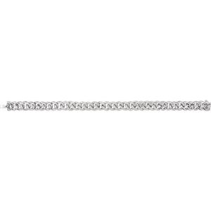 14K White 3/4 CTW Natural Diamond Curb 7" Bracelet - BN & CO JEWELRY