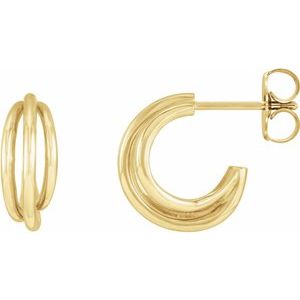 14K Yellow Multi-Layer Hoop Earrings - BN & CO JEWELRY