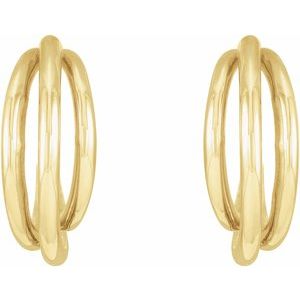 14K Yellow Multi-Layer Hoop Earrings - BN & CO JEWELRY