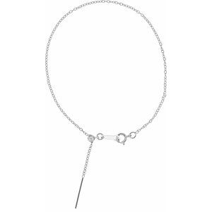 Rhodium-Plated Sterling Silver 1.1 mm Adjustable Threader Cable Chain 6-8" Bracelet - BN & CO JEWELRY