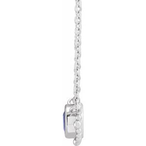 Sterling Silver 4 mm Natural Blue Sapphire Beaded Bezel-Set 18" Necklace - BN & CO JEWELRY