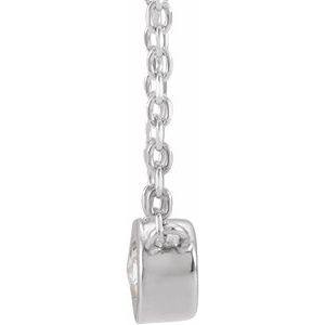 14K White .03 CT Rose-Cut Natural Diamond Bezel-Set 18" Necklace - BN & CO JEWELRY