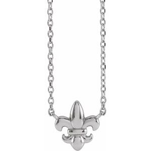 Sterling Silver Petite Fleur-de-lis 18" Necklace - BN & CO JEWELRY