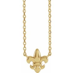 14K Yellow Petite Fleur-de-lis 18" Necklace - BN & CO JEWELRY