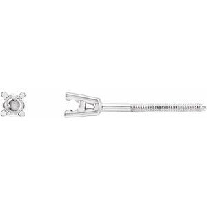 Sterling Silver 2.5 mm Round 4-Prong Pre-Notched Earring with Threaded Post - BN & CO JEWELRY