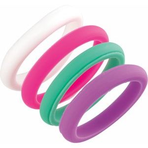 Set of 4 Pastel-Colored Comfort-Fit Silicone Bands Size 6 - BN & CO JEWELRY