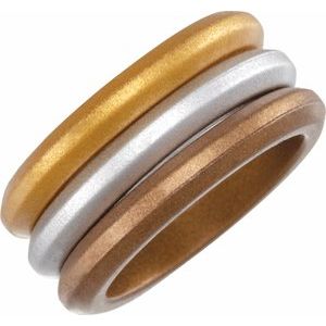Set of 3 Metallic-Colored Comfort-Fit Silicone Bands Size 6 - BN & CO JEWELRY