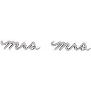 Sterling Silver Mrs Earrings - BN & CO JEWELRY