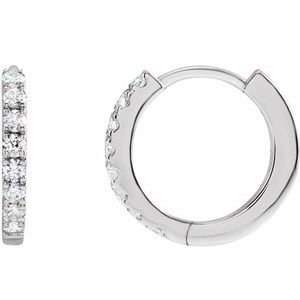 14K White 1/5 CTW Lab-Grown Diamond Hoop Earrings - BN & CO JEWELRY