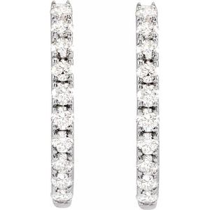 14K White 1/4 CTW Lab-Grown Diamond Hoop Earrings - BN & CO JEWELRY