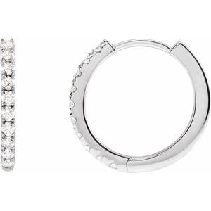 14K White 1/4 CTW Lab-Grown Diamond Hoop Earrings - BN & CO JEWELRY