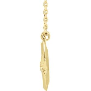 14K Yellow .01 CT Natural Diamond Celestial Medallion 16-18" Necklace - BN & CO JEWELRY