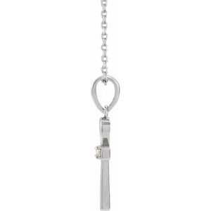 Sterling Silver .03 CT Natural Diamond Ankh Cross 16-18" Necklace - BN & CO JEWELRY