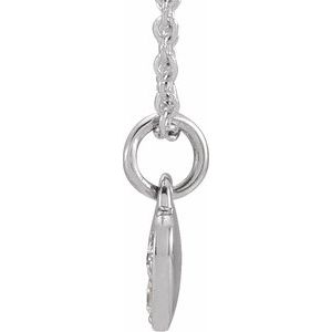 14K White .06 CTW Natural Diamond Petite Heart 16-18" Necklace - BN & CO JEWELRY