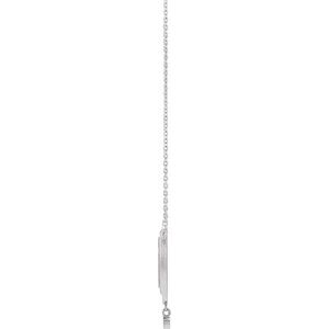 14K White .015 CT Natural Diamond Rosary Cross 18" Necklace - BN & CO JEWELRY