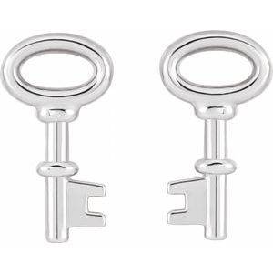 Sterling Silver Petite Key Earrings - BN & CO JEWELRY