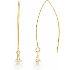 14K Yellow Cultured Akoya Pearl Earrings - BN & CO JEWELRY