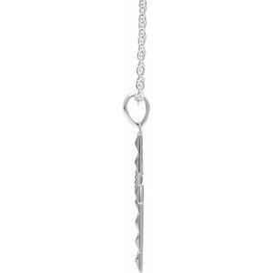 Sterling Silver 32.19x17.87 mm Pyramid Cross 20" Necklace - BN & CO JEWELRY