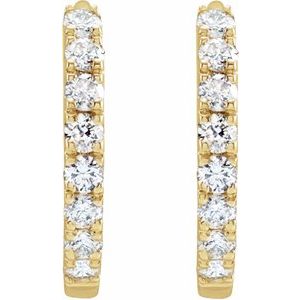 14K Yellow 1/5 CTW Lab-Grown Diamond Hoop Earrings - BN & CO JEWELRY