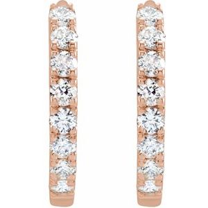 14K Rose 1/5 CTW Lab-Grown Diamond Hoop Earrings - BN & CO JEWELRY