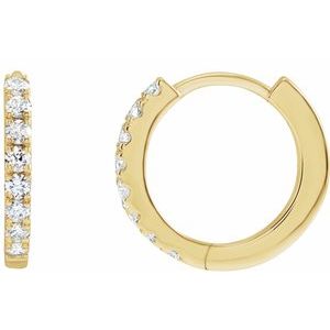 14K Yellow 1/5 CTW Lab-Grown Diamond Hoop Earrings - BN & CO JEWELRY