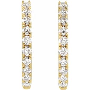 14K Yellow 1/4 CTW Lab-Grown Diamond Hoop Earrings - BN & CO JEWELRY