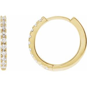 14K Yellow 1/4 CTW Lab-Grown Diamond Hoop Earrings - BN & CO JEWELRY