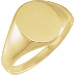 18K Yellow 14.6x12.1 mm Oval Signet Ring - BN & CO JEWELRY