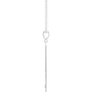 Sterling Silver .03 CTW Natural Diamond Engravable Bar 18" Necklace - BN & CO JEWELRY
