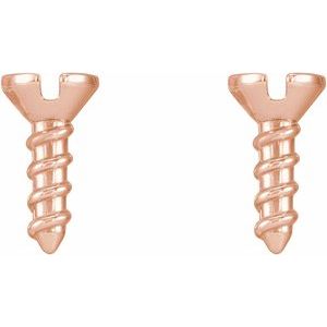 14K Rose Screw Earrings - BN & CO JEWELRY