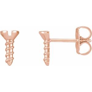 14K Rose Screw Earrings - BN & CO JEWELRY