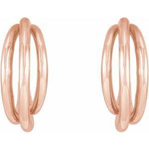 14K Rose Multi-Layer Hoop Earrings - BN & CO JEWELRY