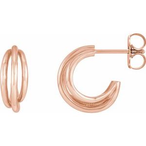 14K Rose Multi-Layer Hoop Earrings - BN & CO JEWELRY